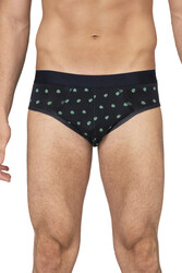 Özkan 11302 3'lü Paket Erkek %95 Pamuklu Likralı Süprem Kumaş Desenli Esnek Rahat Slip Külot - Thumbnail