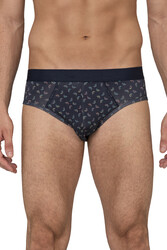 Özkan 11302 3'lü Paket Erkek %95 Pamuklu Likralı Süprem Kumaş Desenli Esnek Rahat Slip Külot - Thumbnail