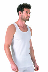 Özkan 11406 Erkek %100 Pamuklu Ribana Esnek Rahat Kalın Askılı Örme Atlet - Thumbnail