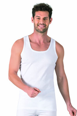 Özkan Underwear - Özkan 11406 Erkek %100 Pamuklu Ribana Esnek Rahat Kalın Askılı Örme Atlet