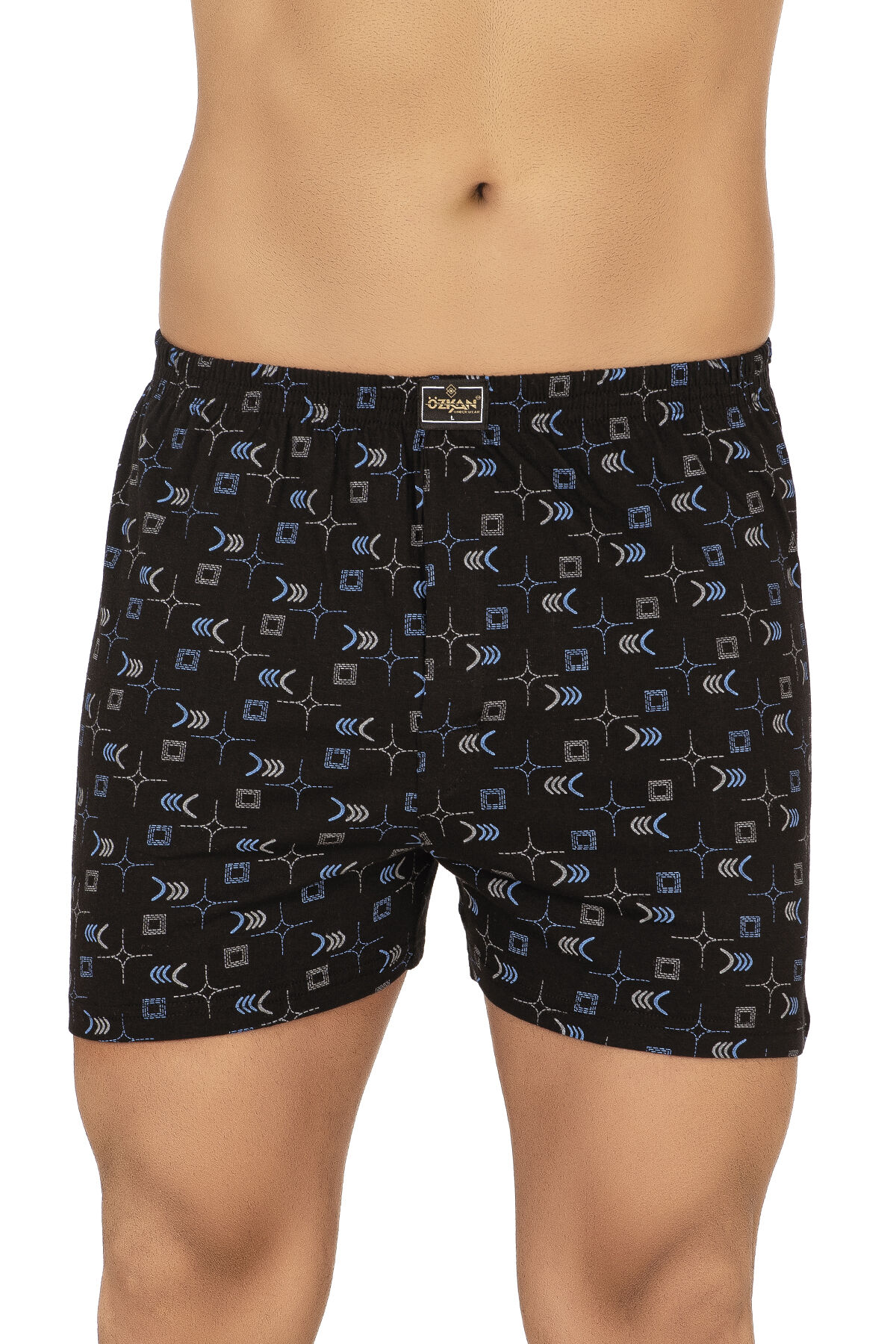 Özkan 11810 5'li Paketli Erkek Pamuklu Esnek Yumuşak Desenli Penye Boxer Şort Külot