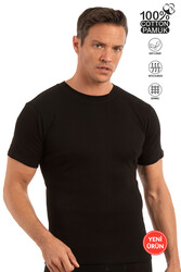 Özkan 12420 Erkek %100 Pamuklu Süprem Yumuşak Rahat Kapalı Yaka Kısa Kollu T-shirt - Thumbnail