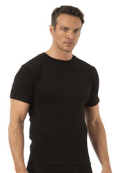 Özkan 12420 Erkek %100 Pamuklu Süprem Yumuşak Rahat Kapalı Yaka Kısa Kollu T-shirt - Thumbnail