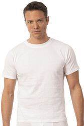 Özkan 12420 Erkek %100 Pamuklu Likrasız Penye Süprem Kumaş Kapalı Yaka Kısa Kollu T-shirt - Thumbnail