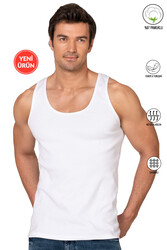 Özkan 12423 Erkek %97 Pamuklu Kaşkorse Fitilli Kalın Askılı Penye Atlet Esnek Yumuşak - Thumbnail