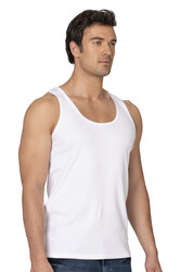 Özkan 12423 Erkek %97 Pamuklu Kaşkorse Fitilli Kalın Askılı Penye Atlet Esnek Yumuşak - Thumbnail