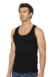 Özkan 12423 Erkek %97 Pamuklu Kaşkorse Fitilli Kalın Askılı Penye Atlet Esnek Yumuşak - Thumbnail