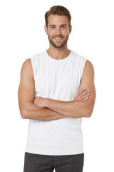 Özkan 12472 Erkek Premium Kumaş Pamuklu Modal Nefes Alabilir Rahat Bisiklet Yaka Sıfır Kol T-Shirt - Thumbnail
