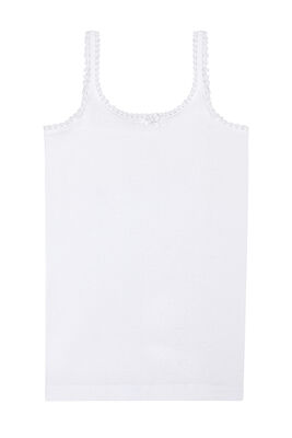 Özkan Underwear - Özkan 1610 10'lu Paket Kız Çocuk %100 Pamuklu Ribana Yakası Dantel Detaylı Esnek Rahat İnce Askılı Örme Atlet (1)