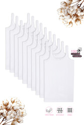 Özkan 1610 10'lu Paket Kız Çocuk %100 Pamuklu Ribana Yakası Dantel Detaylı Esnek Rahat İnce Askılı Örme Atlet - Thumbnail