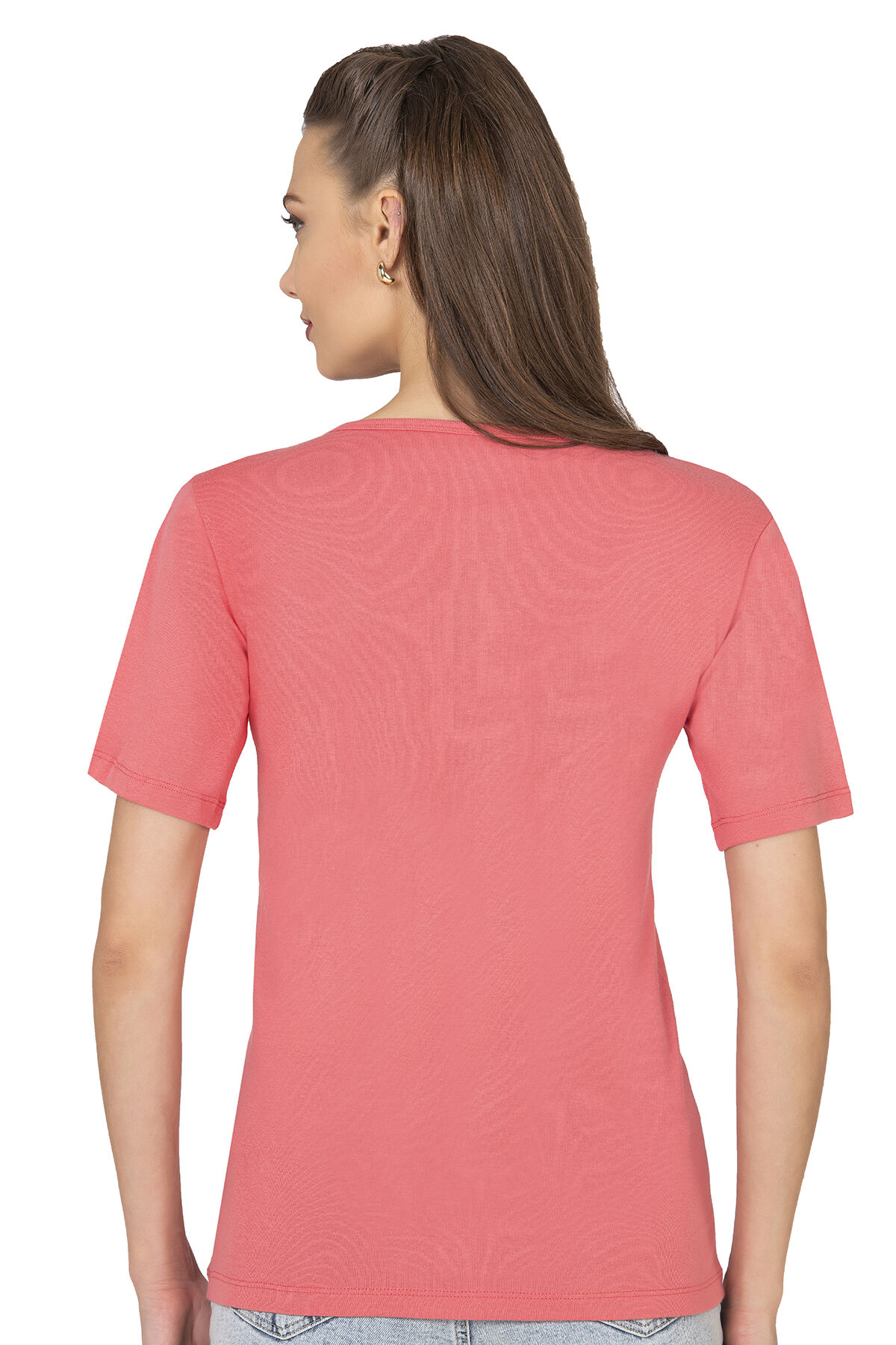 Özkan 2005 Kadın %100 Pamuklu Esnek Rahat Dantelli Güpürlü V Yaka Kısa Kollu Manolya Atlet Fanila