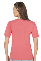 Özkan 2005 Kadın %100 Pamuklu Esnek Rahat Dantelli Güpürlü V Yaka Kısa Kollu Manolya Atlet Fanila - Thumbnail