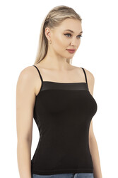 Özkan 2041 3'lü Paket Kadın Viskon Yakası Saten Detaylı Esnek Yumuşak İnce Askılı Atlet - Thumbnail