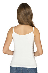 Özkan 2041 3'lü Paket Kadın Viskon Yakası Saten Detaylı Esnek Yumuşak İnce Askılı Atlet - Thumbnail