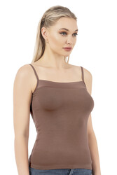 Özkan 2041 3'lü Paket Kadın Viskon Yakası Saten Detaylı Esnek Yumuşak İnce Askılı Atlet - Thumbnail