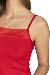 Özkan 2041 3'lü Paket Kadın Viskon Yakası Saten Detaylı Esnek Yumuşak İnce Askılı Atlet - Thumbnail