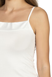 Özkan 2041 Kadın Premium Kumaş Viskon Yakası Saten Detaylı Esnek Yumuşak İnce Askılı Atlet - Thumbnail