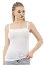 Özkan 2041 Kadın Premium Kumaş Viskon Yakası Saten Detaylı Esnek Yumuşak İnce Askılı Atlet - Thumbnail