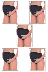Özkan 23582 5'li Paket Kadın Pamuklu Likralı Süprem Hamile Lohusa Yüksek Bel Bato Külot - Thumbnail