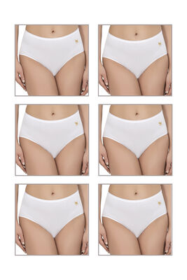 Özkan Underwear - Özkan 23922 6'lı Paket Kadın Pamuklu Modal Esnek Yumuşak Yüksek Bel Bato Külot