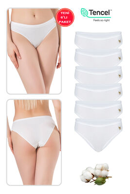 Özkan Underwear - Özkan 23924 6'lı Paket Kadın Pamuklu Modal Esnek Yumuşak Slip Külot