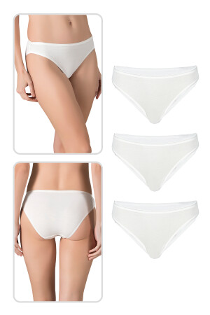 Özkan 23926 3'lü Paket Kadın Viskon Esnek Rahat Slip Külot EKRU