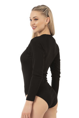 Özkan Underwear - Özkan 24200 Kadın Termal Uzun Kollu Yuvarlak Yaka Kancalı Çıtçıtlı Body (1)