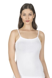 Özkan 24264 Kadın Pamuklu Modal Esnek Rahat Havuz Yaka Biyeli İp Askılı Atlet - Thumbnail