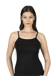 Özkan 24264 Kadın Pamuklu Modal Esnek Rahat Havuz Yaka Biyeli İp Askılı Atlet - Thumbnail