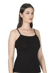 Özkan 24264 Kadın Pamuklu Modal Esnek Rahat Havuz Yaka Biyeli İp Askılı Atlet - Thumbnail