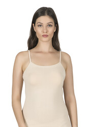 Özkan 24264 Kadın Pamuklu Modal Esnek Rahat Havuz Yaka Biyeli İp Askılı Atlet - Thumbnail