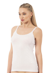 Özkan 24675 Kadın Modal Pamuklu İnce Askılı Dantelli Atlet - Thumbnail