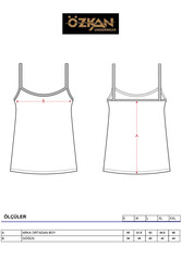 Özkan 24675 Kadın Modal Pamuklu İnce Askılı Dantelli Atlet - Thumbnail