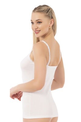 Özkan Underwear - Özkan 24675 Kadın Modal Pamuklu İnce Askılı Dantelli Atlet (1)