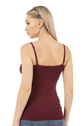 Özkan 25217 Kadın İnce Askılı Viskon Esnek Yumuşak Saten Yaka Atlet - Thumbnail