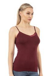 Özkan 25217 Kadın İnce Askılı Viskon Esnek Yumuşak Saten Yaka Atlet - Thumbnail