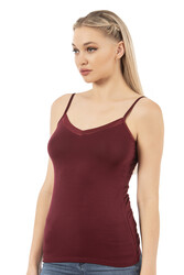 Özkan 25217 Kadın İnce Askılı Viskon Esnek Yumuşak Saten Yaka Atlet - Thumbnail