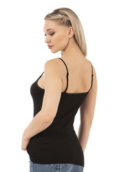 Özkan 25217 Kadın İnce Askılı Viskon Esnek Yumuşak Saten Yaka Atlet - Thumbnail