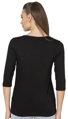 Özkan Underwear - Özkan 25250 Kadın Premium Yumuşak Esnek Rahat Kumaş Vorteks Viskon Önü Dantel Detaylı Bisiklet Yaka Yarım Kollu Örme Bluz (1)