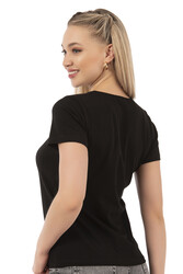 Özkan 25284 Kadın Pamuklu Kısa Kollu Bisiklet Yaka Esnek Rahat Fanila T-Shirt - Thumbnail