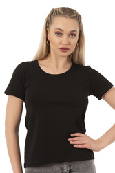 Özkan 25284 Kadın Pamuklu Kısa Kollu Bisiklet Yaka Esnek Rahat Fanila T-Shirt - Thumbnail