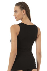 Özkan 25348 Kadın Pamuklu Dantelli Kalın Askılı Atlet - Thumbnail