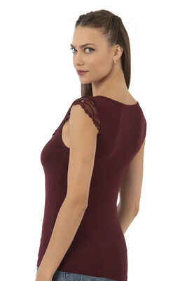 Özkan Underwear - Özkan 25430 Kadın Pamuklu Modal Saten Esnek Rahat Yaka Dantelli Atlet (1)