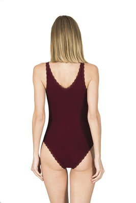 Özkan Underwear - Özkan 25432 Kadın Pamuklu Süprem Tül Detaylı Önü Büzgülü Dantelli Çıtçıtlı Kancalı Body (1)