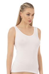 Özkan 25487 Kadın Pamuklu Modal Esnek Yumuşak Biyeli Kalın Askılı Örme Atlet - Thumbnail