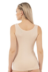 Özkan 25487 Kadın Pamuklu Modal Esnek Yumuşak Biyeli Kalın Askılı Örme Atlet - Thumbnail