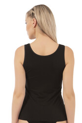 Özkan 25487 Kadın Pamuklu Modal Esnek Yumuşak Biyeli Kalın Askılı Örme Atlet - Thumbnail