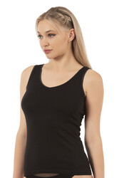 Özkan 25487 Kadın Pamuklu Modal Esnek Yumuşak Biyeli Kalın Askılı Örme Atlet - Thumbnail