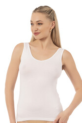 Özkan 25487 Kadın Pamuklu Modal Esnek Yumuşak Biyeli Kalın Askılı Örme Atlet - Thumbnail