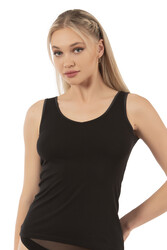 Özkan 25487 Kadın Pamuklu Modal Esnek Yumuşak Biyeli Kalın Askılı Örme Atlet - Thumbnail